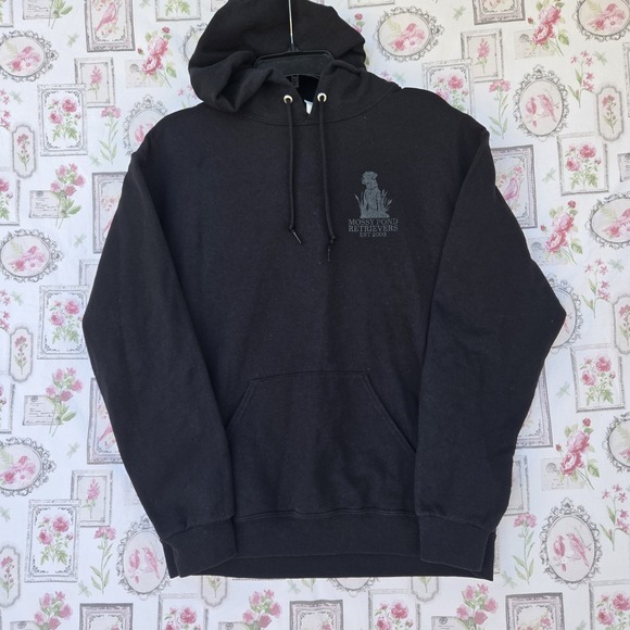 Jerzees NuBlend Black Hoodie Sweatshirt Mossy Pond Retrievers Est 2003 Size M - Picture 2 of 8